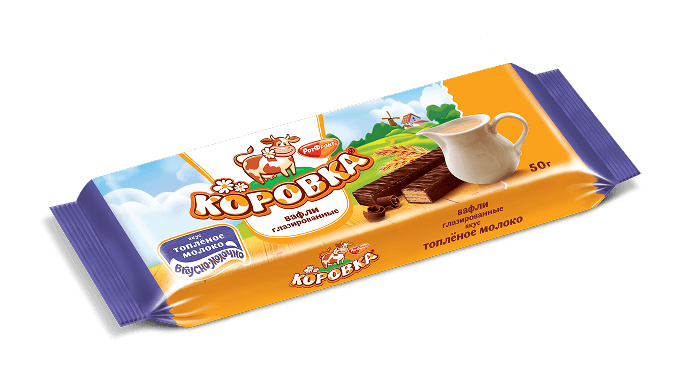 Вафли «Коровка топленое молоко глазированные»